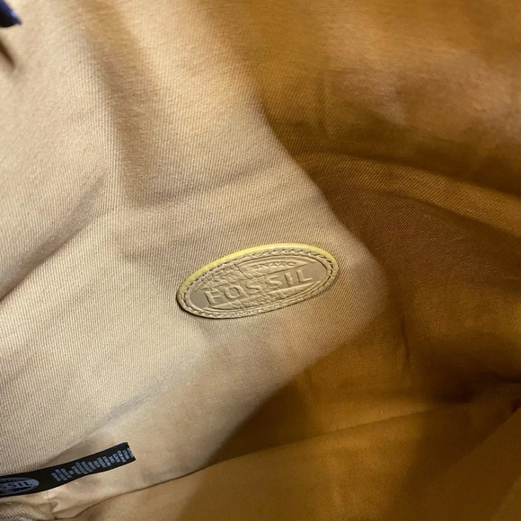 Fossil Preston Large Pink/Violet Straw Leather Fold Over Wristlet Pouch Clutch - Picture 9 of 12